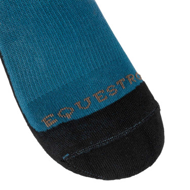 Calcetines unisex Equestro Basic de tejido técnico Coral azul / nogal