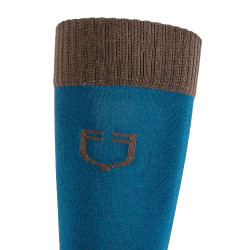 Calcetines unisex Equestro Basic de tejido técnico Coral azul / nogal