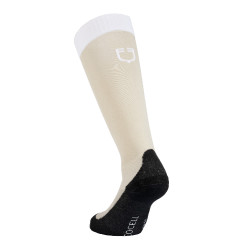 Calcetines unisex Equestro Basic de tejido técnico Oxford tostado / blanco Beige Calcetines unisex Equestro Basic de tejido técnico Oxford tostado / blanco Beige
