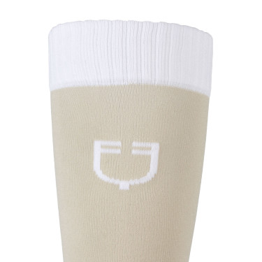 Calcetines unisex Equestro Basic de tejido técnico Oxford tostado / blanco Beige Calcetines unisex Equestro Basic de tejido técnico Oxford tostado / blanco Beige
