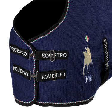 Manta de cuadra Equestro x FISE de tejido panal de abeja Americana marina Azul marino