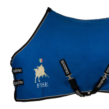 Manta de cuadra Equestro x FISE de tejido panal de abeja Azul de Savoie