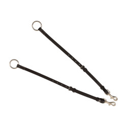 Pecho de atar Equestro de cuero con pespuntes decorativos y martingala desmontable Marrón oscuro