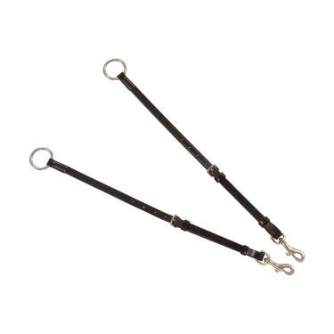 Pechopetral Equestro de cuero con insertos elásticos y martingala desmontable Marrón oscuro Marr&amp;oacute;n