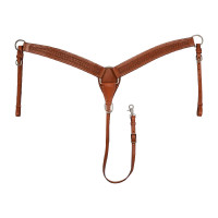 Pechopetral western McBryan con grabado basket Avellana Marrón