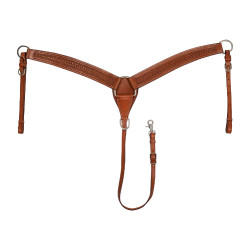 Pechopetral western McBryan con grabado basket Avellana Marrón