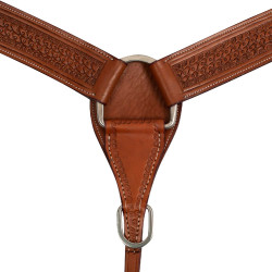 Pechopetral western McBryan con grabado basket Avellana Marrón