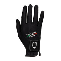 Guantes de tejido técnico Equestro X FISE Negro