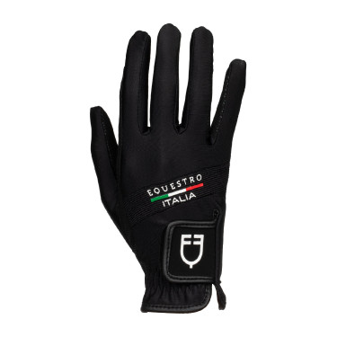 Guantes de tejido técnico Equestro X FISE Negro Guantes de tejido técnico Equestro X FISE Negro