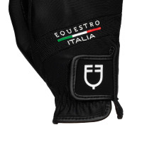 Guantes de tejido técnico Equestro X FISE Negro