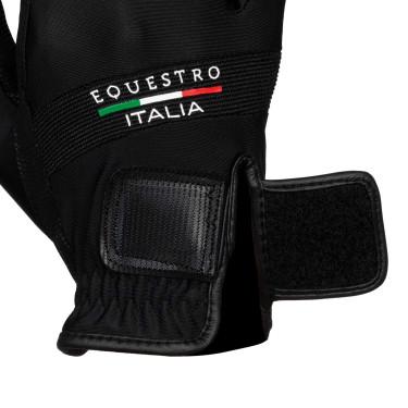 Guantes de tejido técnico Equestro X FISE Negro Guantes de tejido técnico Equestro X FISE Negro