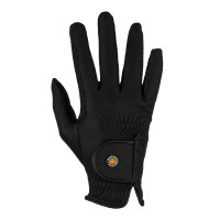 Guantes unisex Equestro de cuero sintético con cierre autoadherente Negro