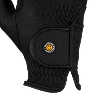 Guantes unisex Equestro de cuero sintético con cierre autoadherente Negro