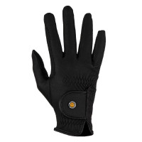Guantes unisex Equestro acolchados de cuero sintético con cierre autoadherente Negro