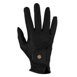 Guantes unisex Equestro acolchados de cuero sintético con cierre autoadherente Negro
