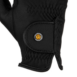 Guantes unisex Equestro acolchados de cuero sintético con cierre autoadherente Negro
