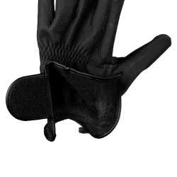 Guantes unisex Equestro acolchados de cuero sintético con cierre autoadherente Negro
