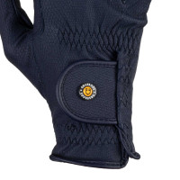 Guantes unisex Equestro acolchados de cuero sintético con cierre autoadherente Marino Azul marino