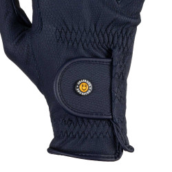 Guantes unisex Equestro acolchados de cuero sintético con cierre autoadherente Marino Azul marino