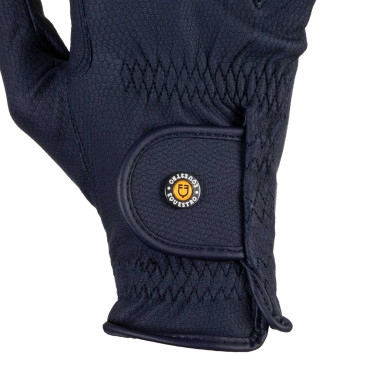Guantes unisex Equestro acolchados de cuero sintético con cierre autoadherente Marino Azul marino
