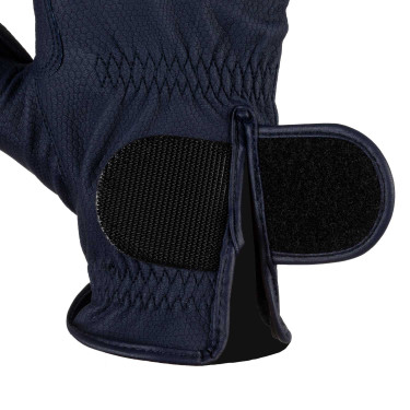 Guantes unisex Equestro acolchados de cuero sintético con cierre autoadherente Marino Azul marino