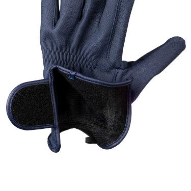 Guantes unisex Equestro acolchados de cuero sintético con cierre autoadherente Marino Azul marino