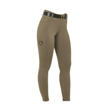 Legging para mujer Equestro de talle alto con trabillas para cinturón Nuez Marrón