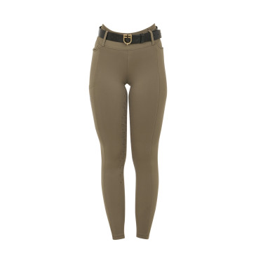 Legging para mujer Equestro de talle alto con trabillas para cinturón Nuez Marrón