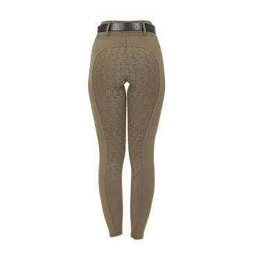 Legging para mujer Equestro de talle alto con trabillas para cinturón Nuez Marrón