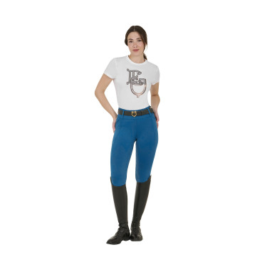 Legging para mujer Equestro de talle alto con trabillas para cinturón Coral azul Legging para mujer Equestro de talle alto con trabillas para cinturón Coral azul