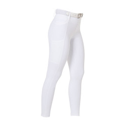 Legging para mujer Equestro de talle alto con trabillas para cinturón Blanco Legging para mujer Equestro de talle alto con trabillas para cinturón Blanco
