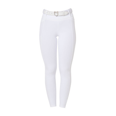 Legging para mujer Equestro de talle alto con trabillas para cinturón Blanco Legging para mujer Equestro de talle alto con trabillas para cinturón Blanco