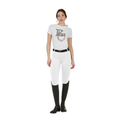 Legging para mujer Equestro de talle alto con trabillas para cinturón Blanco Legging para mujer Equestro de talle alto con trabillas para cinturón Blanco