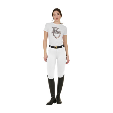 Legging para mujer Equestro de talle alto con trabillas para cinturón Blanco Legging para mujer Equestro de talle alto con trabillas para cinturón Blanco