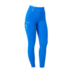 Legging mujer Equestro x FISE full grip corte slim Azul de Savoie