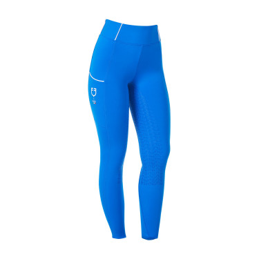 Legging mujer Equestro x FISE full grip corte slim Azul de Savoie