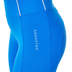 Legging mujer Equestro x FISE full grip corte slim Azul de Savoie
