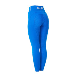Legging mujer Equestro x FISE full grip corte slim Azul de Savoie