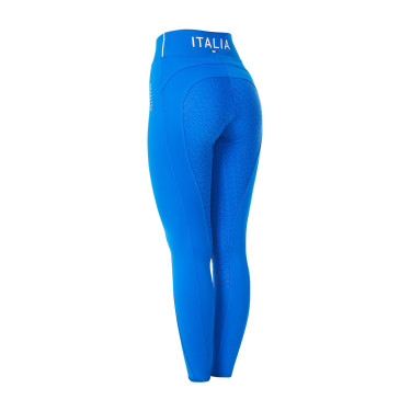 Legging mujer Equestro x FISE full grip corte slim Azul de Savoie