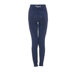 Legging para niña Equestro x FISE full grip corte slim Americana marina Azul marino