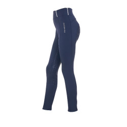 Legging para niña Equestro x FISE full grip corte slim Americana marina Azul marino