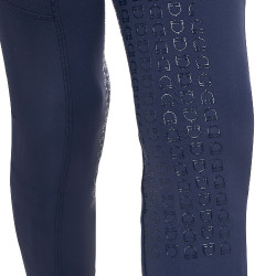 Legging para niña Equestro x FISE full grip corte slim Americana marina Azul marino
