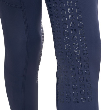 Legging para niña Equestro x FISE full grip corte slim Americana marina Azul marino