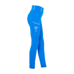 Legging para niña Equestro x FISE full grip corte slim Azul de Savoie