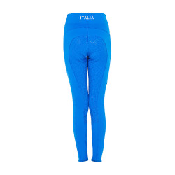 Legging para niña Equestro x FISE full grip corte slim Azul de Savoie