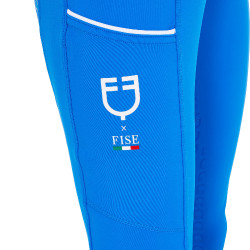 Legging para niña Equestro x FISE full grip corte slim Azul de Savoie