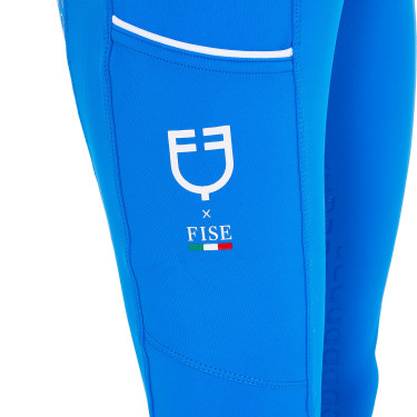 Legging para niña Equestro x FISE full grip corte slim Azul de Savoie
