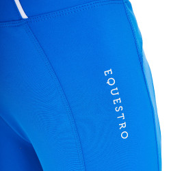 Legging para niña Equestro x FISE full grip corte slim Azul de Savoie