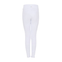 Legging para niña Equestro x FISE full grip corte slim Blanco