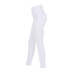 Legging para niña Equestro x FISE full grip corte slim Blanco